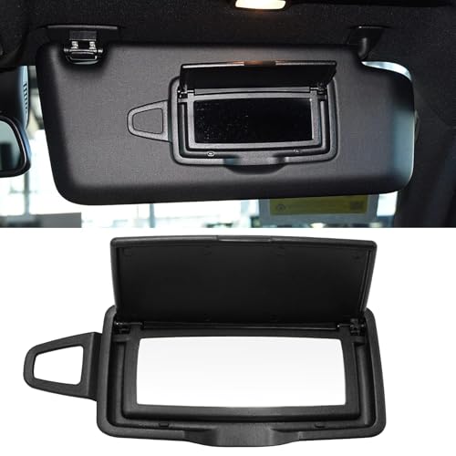 Abodvu Compatible with Mercedes Benz Sun Visor Mirror Cover Replacement for W166 X166 W292 W205 W253 C GLC M Class 2015-2021,1PC Right Passenger Side Sun Vanity Visor Makeup Mirror Cover Cap,Black - Image 1