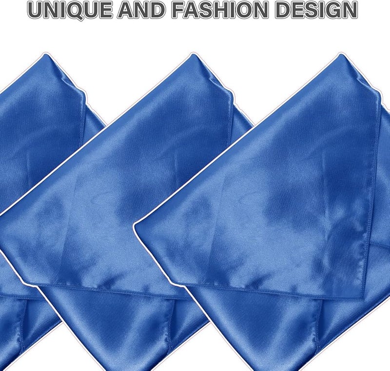 TIDTALEO 8pcs Blue Satin Table Napkins Soft Washable for Restaurant Hotel Banquet Home - Image 4