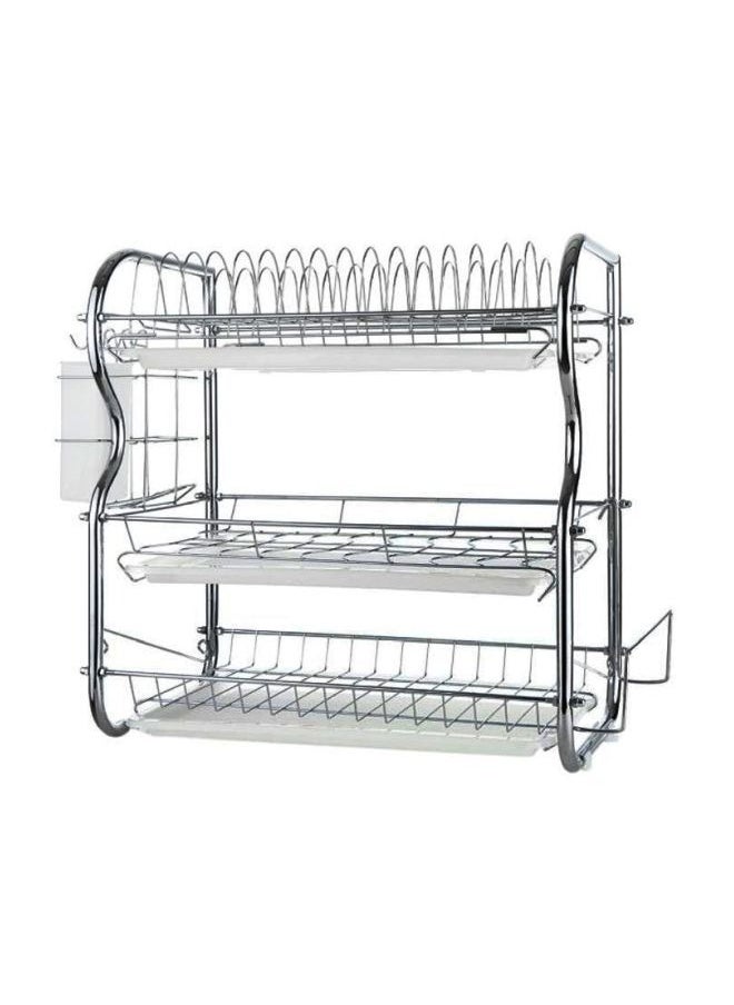 Decdeal - 3-Tiered Dish Rack Silver - Image 1