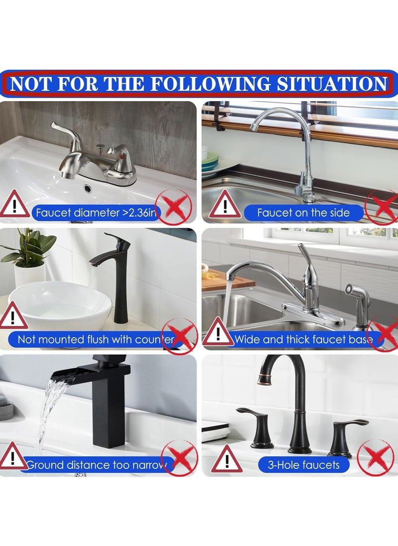 GNAFOTU 17.5 inch Silicone Faucet mat for Kitchen Sink, Upgraded 5 Slope Handle Drip Catcher Tray, Dish Soap Sponge Holder, Drying Mat for Bathroom Kitchen Sink Splash Guard Accessories  - Image 2