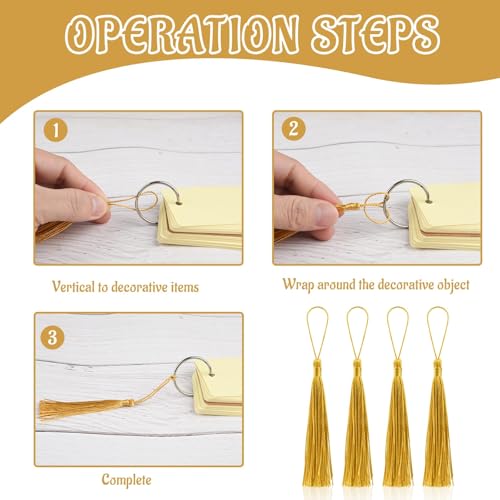 FFZDENA 100pcs Tassels for Craft, Silky Handmade Tassels, Bookmarks Tassel Craft Floss Tassel with Cord Loop, Silky Tassels Handmade Bookmark Pendant for Bookmarks,DIY Craft, Jewelry - Image 4