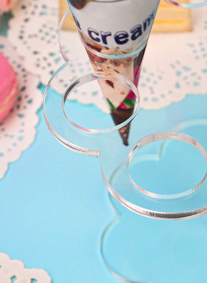 Ice Cream Cone Holder Stand Cupcake Stand with 6 Holes Capacity Clear Clear Acrylic Cone Display Stand Weddings Baby Showers Birthday Parties Anniversaries Christmas Candy Decorative - Image 4