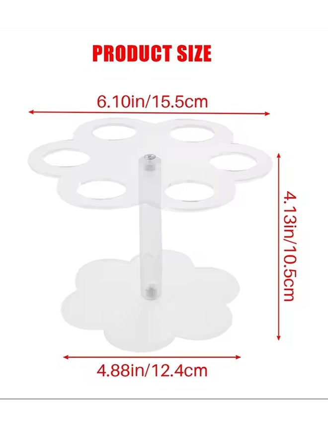 Ice Cream Cone Holder Stand Cupcake Stand with 6 Holes Capacity Clear Clear Acrylic Cone Display Stand Weddings Baby Showers Birthday Parties Anniversaries Christmas Candy Decorative - Image 2