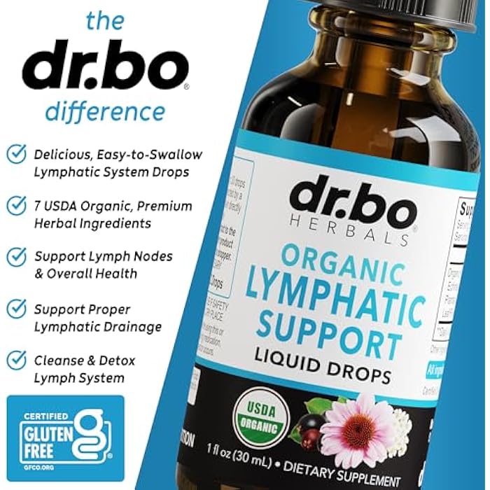dr.bo Lymphatic Drainage Supplements Drops - Organic Lymphatic Support Liquid Drops Cleanse with Echinacea for Lymph System Support Supplement, Lymph Node Detox Cleanse System Drainage - 1oz Vegan Non-GMO - Image 4