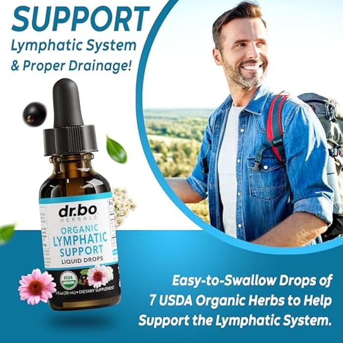 dr.bo Lymphatic Drainage Supplements Drops - Organic Lymphatic Support Liquid Drops Cleanse with Echinacea for Lymph System Support Supplement, Lymph Node Detox Cleanse System Drainage - 1oz Vegan Non-GMO - Image 3