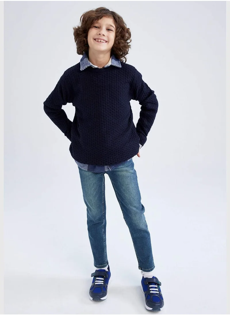 DeFacto Boy Crew Neck Long Sleeve Tricot Pullover