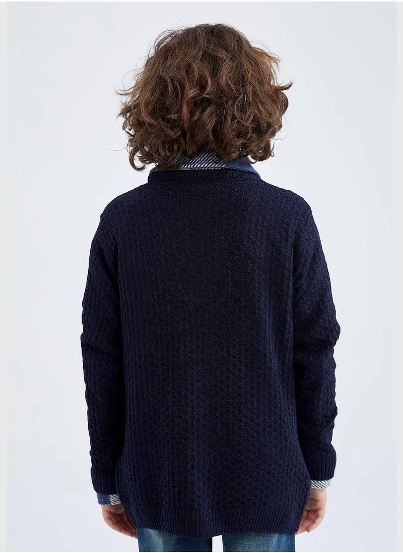 DeFacto Boy Crew Neck Long Sleeve Tricot Pullover