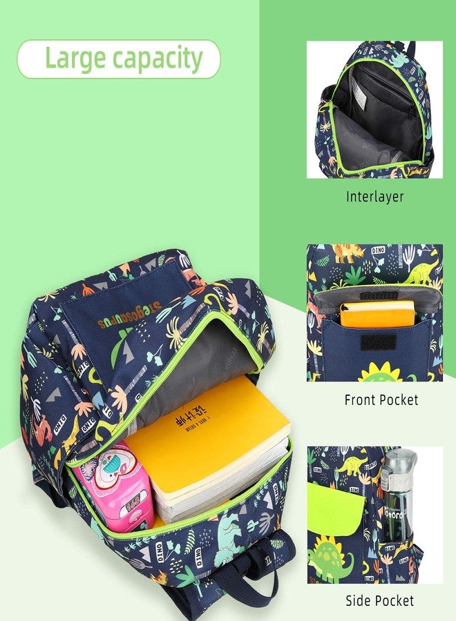 willikiva حقيبة ظهر صغيرة ثنائية الأبعاد من willikiva بتصميم حديقة حيوان لطيفة للأطفال من البنات والأولاد، حقيبة ظهر مقاومة للماء للأطفال الصغار، حزام أمان لمرحلة ما قبل المدرسة (ديناصور أخضر) - Image 5
