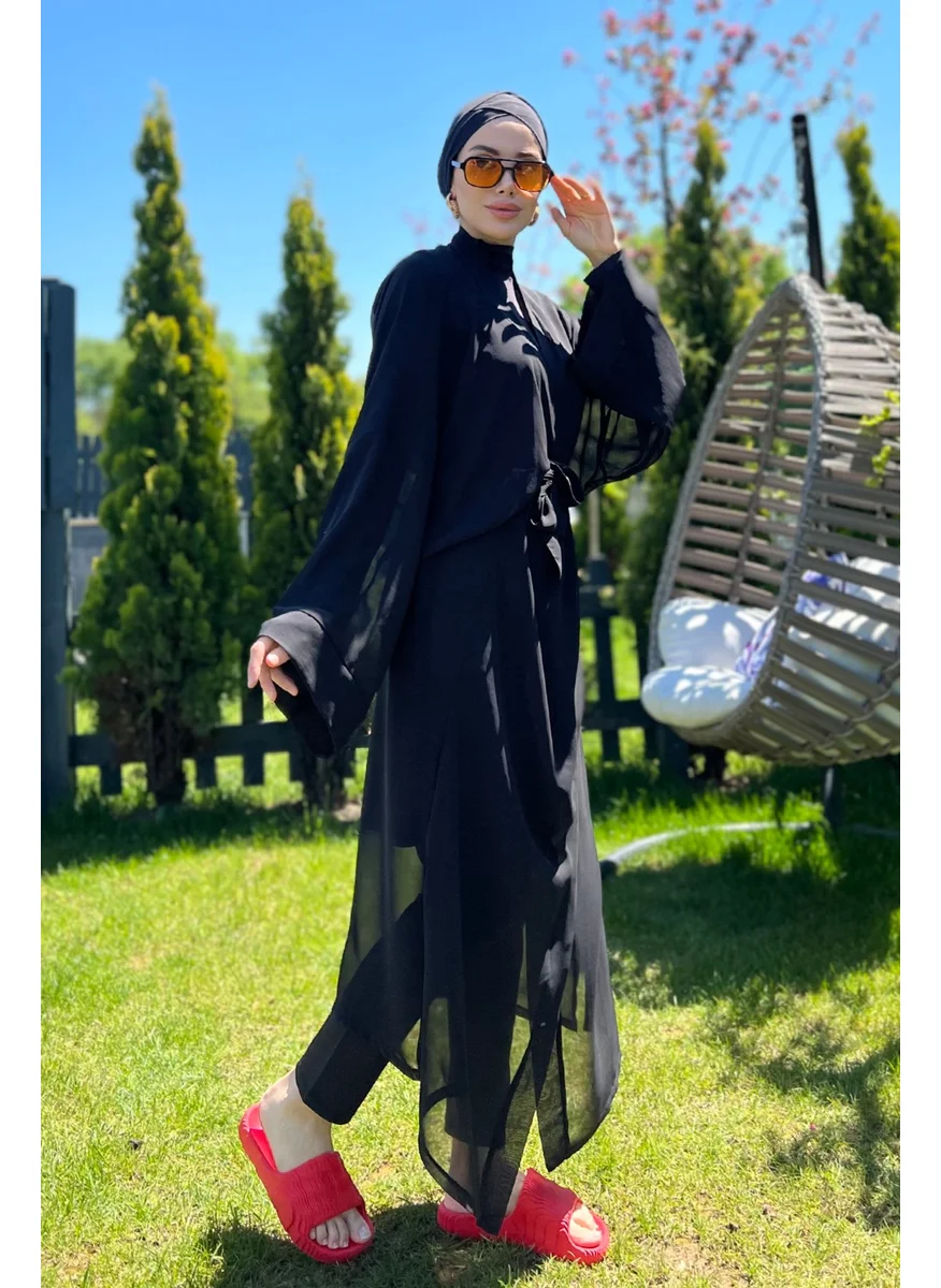 Remsa Mayo Remsa Swimsuit Remsa Modest Swimsuit Over Single Kaftan Kimono Pareo Plain Black RP004 Hatice