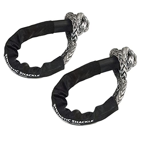KING-PRO Synthetic Soft Shackle 1/2"x24" Soft Shackle 42,000lbs Breaking Strength Recovery Rope Shackle with Protective Sleeves for Full-Size Truck Large SUVs Offroad Vehicels 2-Pack (Black-Gray) - Image 4