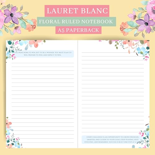 LAURET BLANC Ruled Notebook - A5 Size, 144 Ruled Pages, 90 GSM, Paperback (Make It Happen.) - Image 4