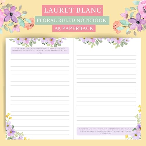 LAURET BLANC Ruled Notebook - A5 Size, 144 Ruled Pages, 90 GSM, Paperback (Make It Happen.) - Image 3