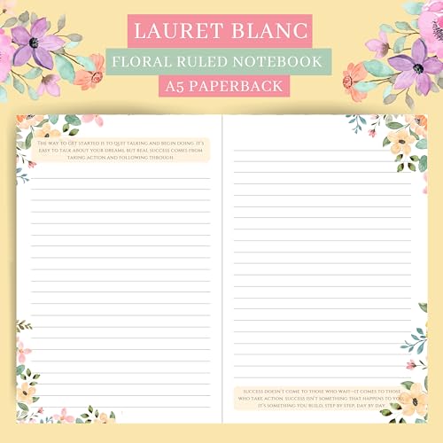LAURET BLANC Ruled Notebook - A5 Size, 144 Ruled Pages, 90 GSM, Paperback (Make It Happen.) - Image 5