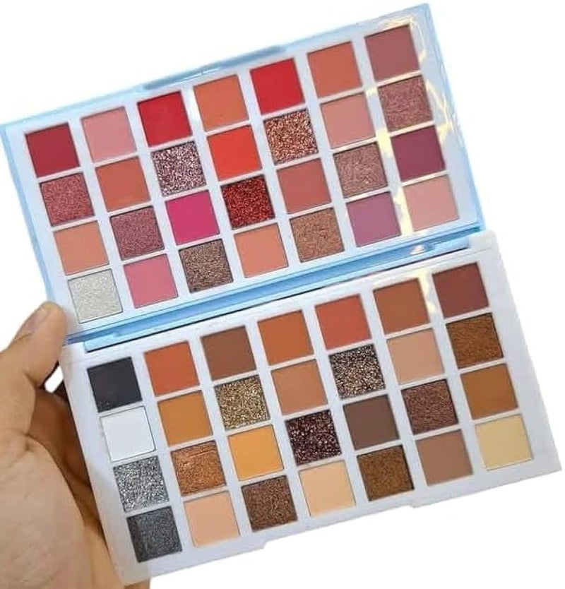 Marshmallow 56 Shades Matte and Shimmer Eye Shadow Palette Makeup Glitter Eyeshadow Palette Colorful Pressed Powder Makeup Pallet for Women - Image 4