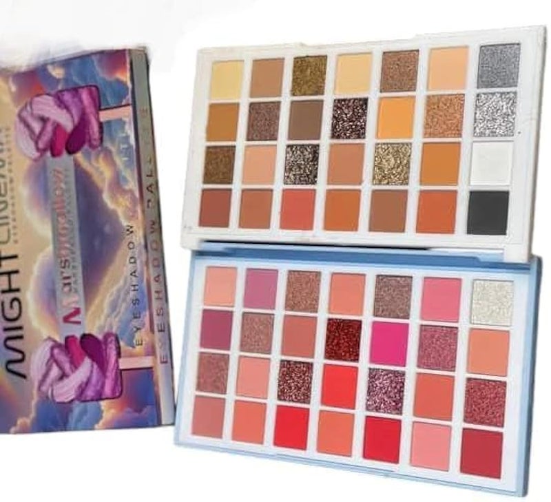 Marshmallow 56 Shades Matte and Shimmer Eye Shadow Palette Makeup Glitter Eyeshadow Palette Colorful Pressed Powder Makeup Pallet for Women - Image 3