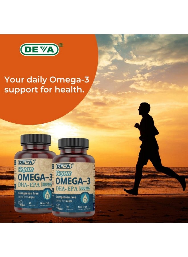 DEVA Vegan Omega-3 DHA EPA Supplement Once-Per-Day Softgel 300 MG - Carrageenan Gelatin & Gluten Free - Non-Fish Algae Oil Fatty Acids - 90 Softgels - Image 5