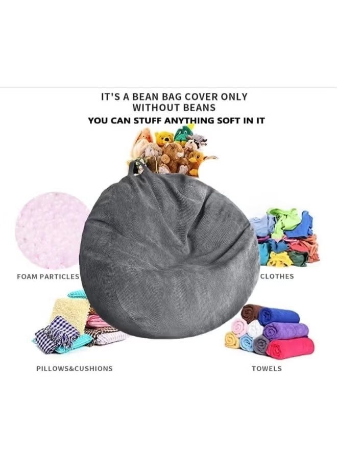 جمورو غطاء كرسي بين باج (بدون حشوة)، بديل من القطن والكتان لأريكة الاسترخاء بدون حشوة، المقاس بعد الحشو: 80×80×90 سم - Image 2