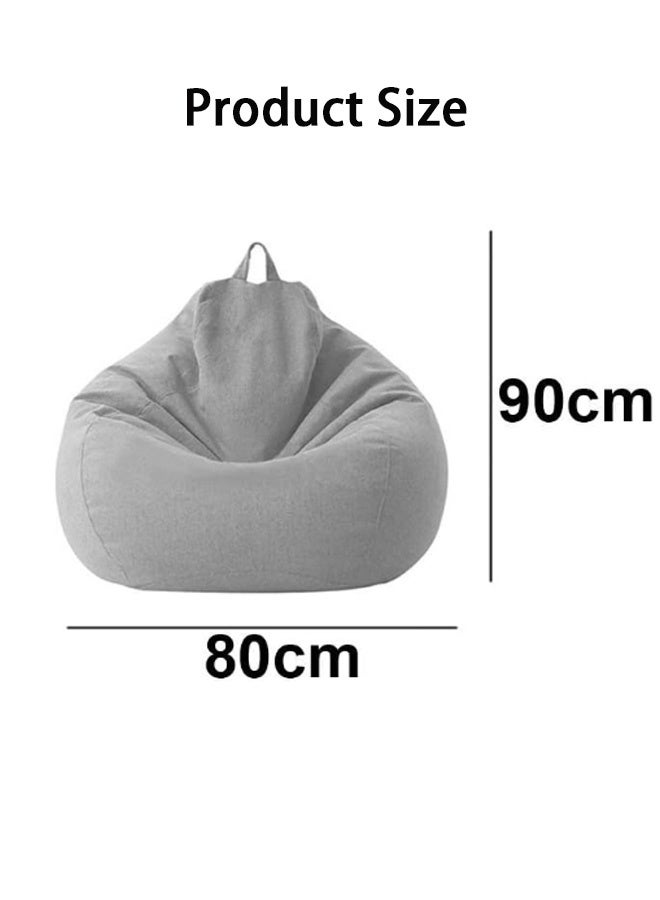جمورو غطاء كرسي بين باج (بدون حشوة)، بديل من القطن والكتان لأريكة الاسترخاء بدون حشوة، المقاس بعد الحشو: 80×80×90 سم - Image 4