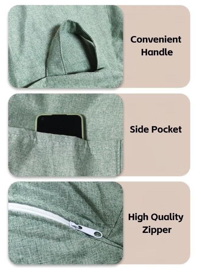 جمورو غطاء كرسي بين باج (بدون حشوة)، بديل من القطن والكتان لأريكة الاسترخاء بدون حشوة، المقاس بعد الحشو: 80×80×90 سم - Image 3