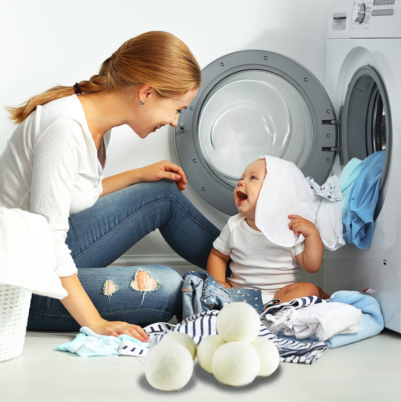 SnugPad (Upgraded) SnugPad XL Size Wool Dryer Balls Natural Fabric Softener & 100% Organic Premium New Zealand Wool, Reduce Wrinkles & Save Time, Baby Safe & Hypoallergenic, White 6Count - Image 4