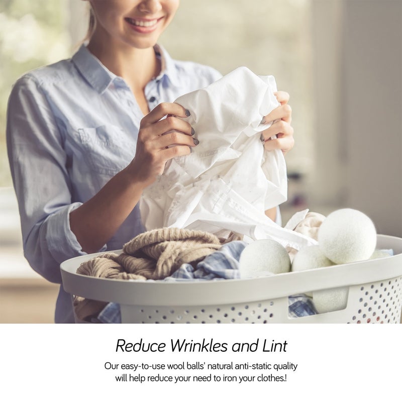 SnugPad (Upgraded) SnugPad XL Size Wool Dryer Balls Natural Fabric Softener & 100% Organic Premium New Zealand Wool, Reduce Wrinkles & Save Time, Baby Safe & Hypoallergenic, White 6Count - Image 2