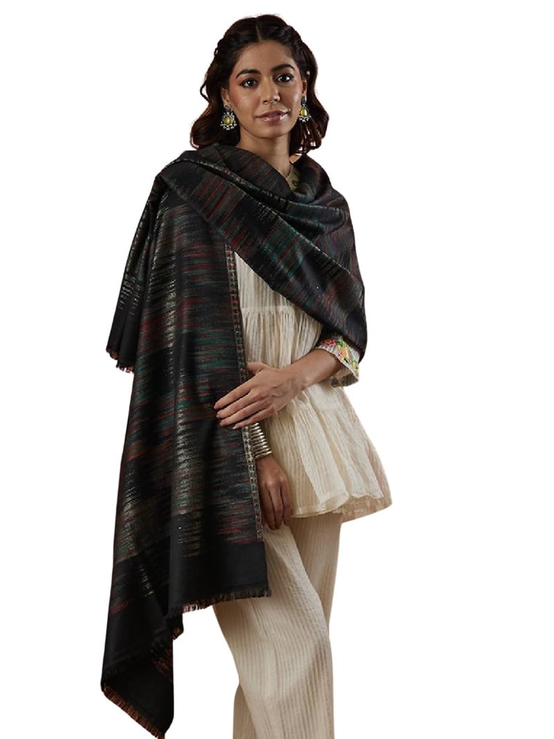 Pashmoda Women Rukhsaar Kaani Wool Blend Stole, Shawl, Scarf, Luxury Pashmina Evening Wrap (Size 28X80 inches) - Image 1