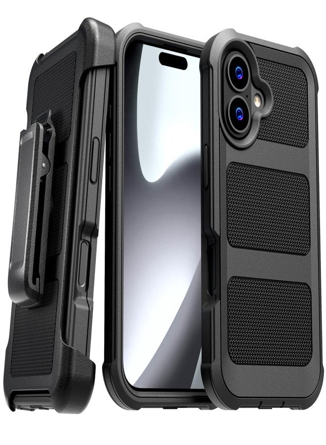 ROME TECH Designed for iPhone 17 Case with Belt Clip Holster, Kickstand Slim Cover Phone Case for iPhone 17 - Black - Image 1