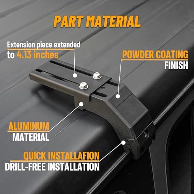 rayihni Roof Rack Mounting Brackets Compatible with 2018-2024 Jeep Wrangler JL & 2020-2024 Gladiator JT, Gutter Mount Roof Rack Bracket - Image 3