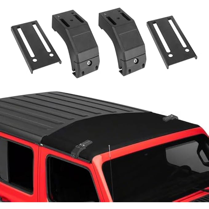 rayihni Roof Rack Mounting Brackets Compatible with 2018-2024 Jeep Wrangler JL & 2020-2024 Gladiator JT, Gutter Mount Roof Rack Bracket - Image 2