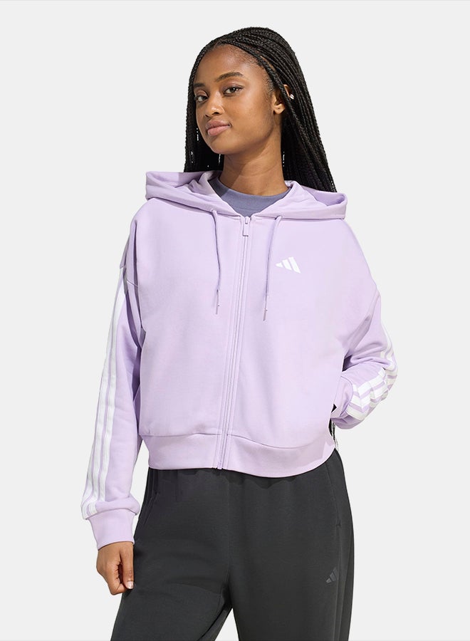 Adidas Essentials 3-Stripes French Terry Full-Zip Hoodie - Image 1