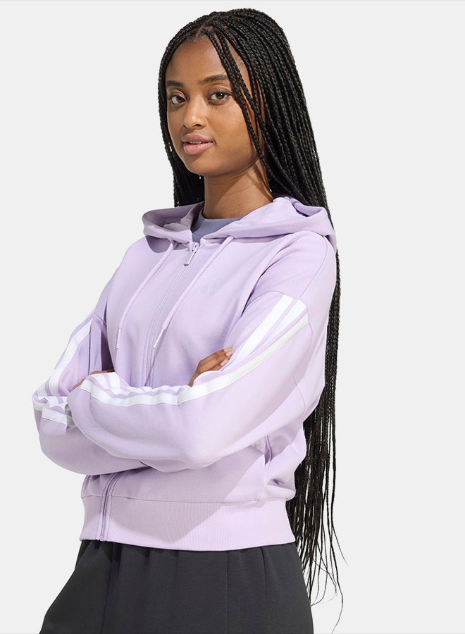 Adidas Essentials 3-Stripes French Terry Full-Zip Hoodie - Image 4