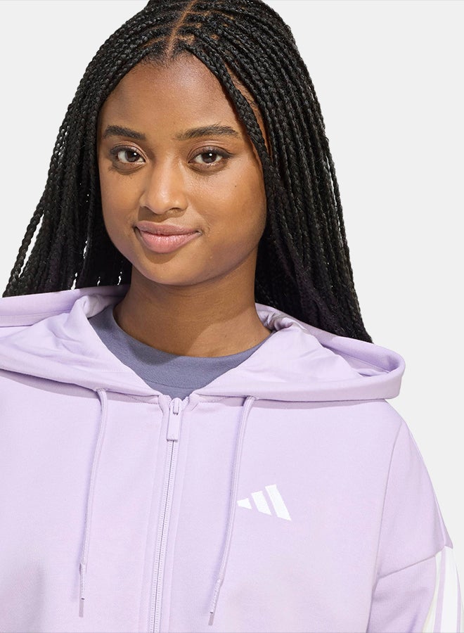 Adidas Essentials 3-Stripes French Terry Full-Zip Hoodie - Image 5