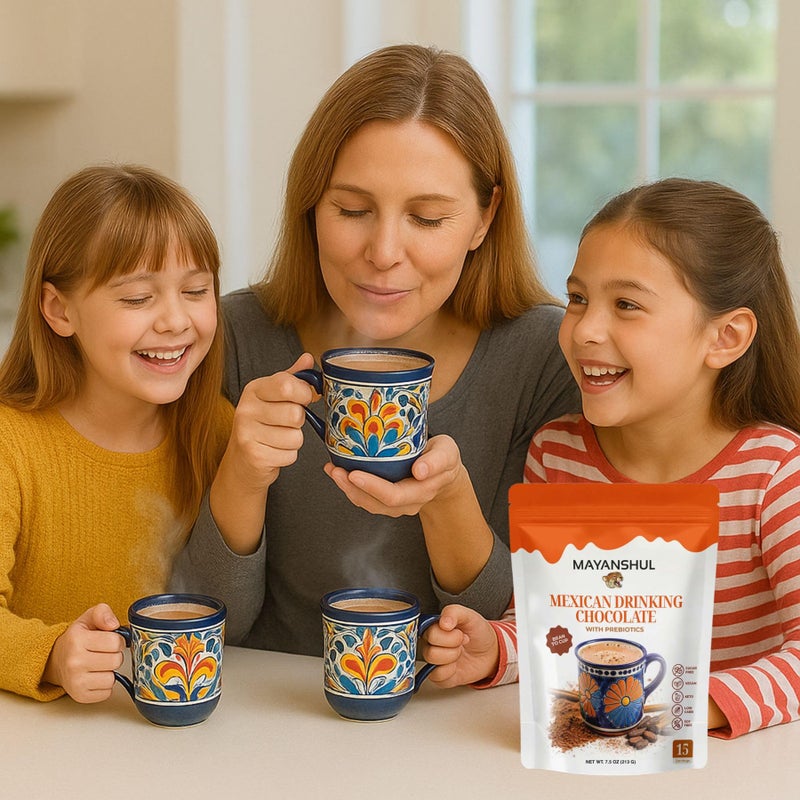 Mayanshul Mexican Hot Chocolate Mix -Real Cacao from Mexico- Rich, Smooth & Lightly Sweetened, Cane Sugar Free | Prebiotic Fiber | Keto, Low Carb, Dairy-Free - 15 Servings - Image 5