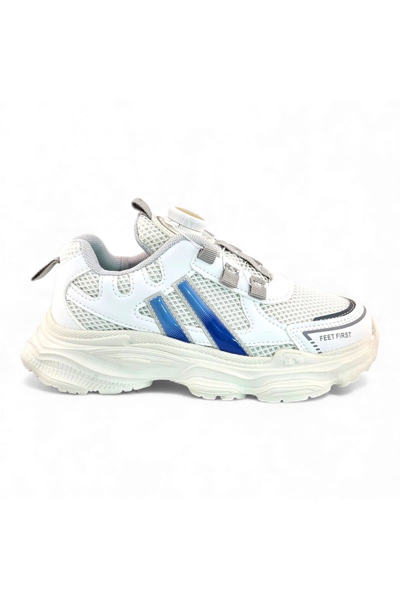 Feet First Bolt Flow Kids Lightweight Sports Sneakers 86-894-70 White/Blue - Image 1