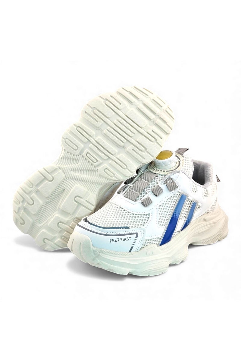 Feet First Bolt Flow Kids Lightweight Sports Sneakers 86-894-70 White/Blue - Image 4