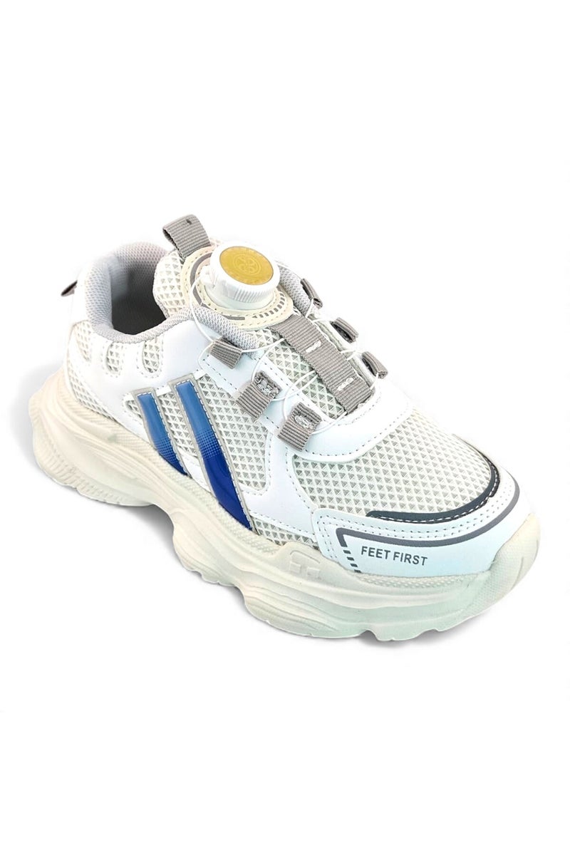 Feet First Bolt Flow Kids Lightweight Sports Sneakers 86-894-70 White/Blue - Image 2