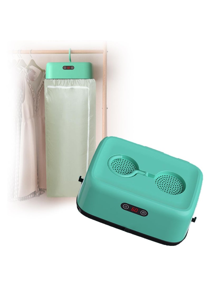 Portable Clothes Dryer with Dryer Bag, Mini Dryer, Electric Heated Indoor Clothes Dryer, Compact Foldable Mini Electric Laundry Dryer Machine, for Light Clothes, Apartments, Rvs, Travel Blue-green - Image 2