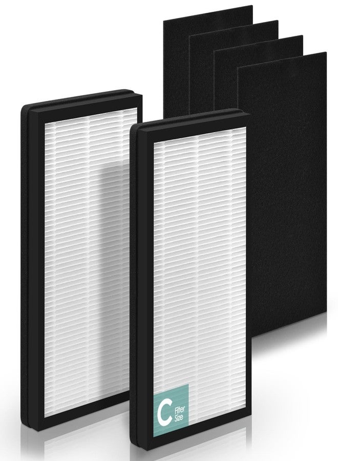 Keedal Idylis Air Purifier Replacement Filter C for Filtrete and Idylis IAP-10-200 IAP10200 [C+C] IAP-10-280 IAP10280 [C+D] Air Purifier with Idylis Air Filters IAF-H-100C, 2 HEPA & 2 Extra Carbon Pre-filter - Image 1
