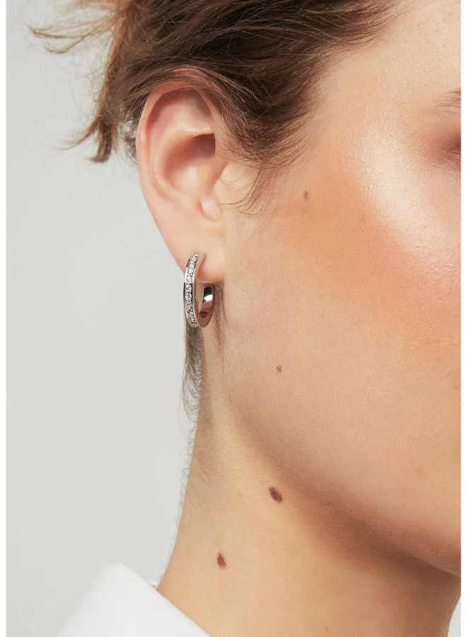 Karen Millen Small Crystal Hoop Earring