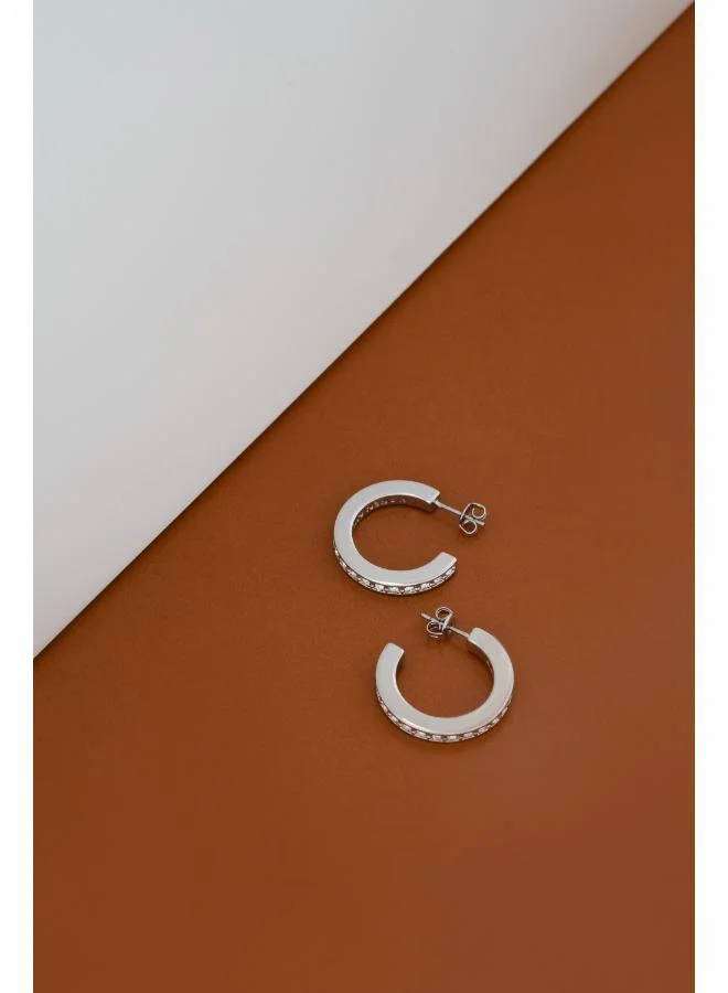 Karen Millen Small Crystal Hoop Earring