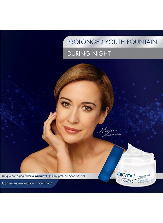 GEROVITAL  - H3 Classic Nourishing Anti Wrinkle Night Cream With Juvinity™ + Vitamin E + Hyaluronic Acid 45+ (50 Ml) - Image 1