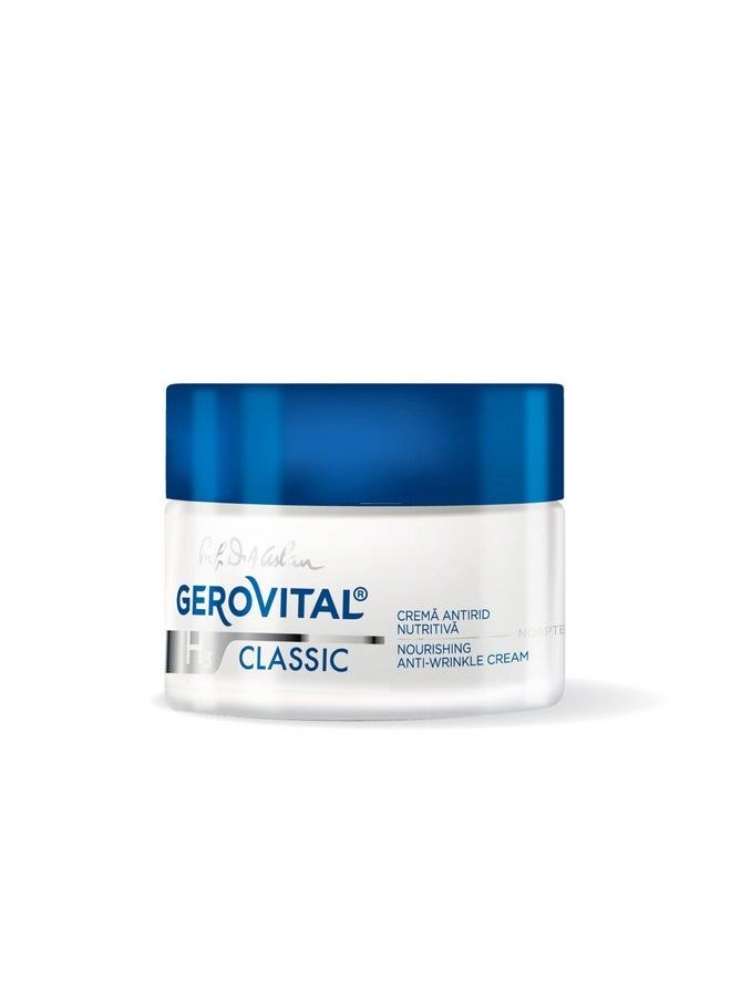 GEROVITAL  - H3 Classic Nourishing Anti Wrinkle Night Cream With Juvinity™ + Vitamin E + Hyaluronic Acid 45+ (50 Ml) - Image 1