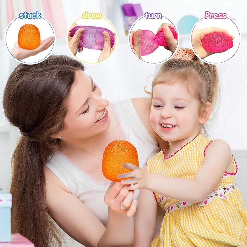 QITAI Squishy Fidget Toys Stress for Kids and Adults, Super Solid Squeeze Ball, Sensory for Stress Relief, Birthday, Easter Basket Stuffers and Party Favors(Orange) - Image 3