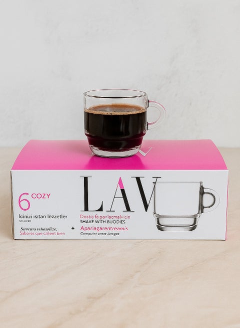 6-Piece Glass Coffee Cup Set Clear 91ML