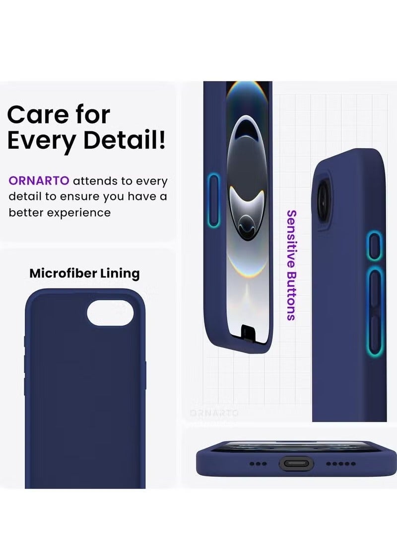 ELTRAZONE iPhone 16e Case Cover 6.1-Inch – Premium Silicone Protective Phone Case with Soft Microfiber Lining, Anti-Scratch Shockproof Bumper, Slim Fit Drop Protection, Durable & Lightweight Grip-Friendly Cover for iPhone 16e – Daily Use & Stylish Design Midnight Blue - Image 5