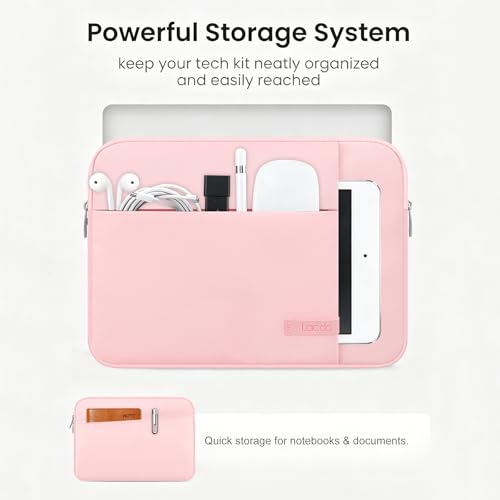 Lacdo Laptop Sleeve Case for 14 inch MacBook Pro M5 Pro/Max A3426 A3427 (2026), M5/M4/M3/M2/M1 A3434 A3112 A3401 A3185 A2918 A2992 2025-2021, 13.8 inch Microsoft Surface Laptop 7th Computer Bag, Pink - Image 2