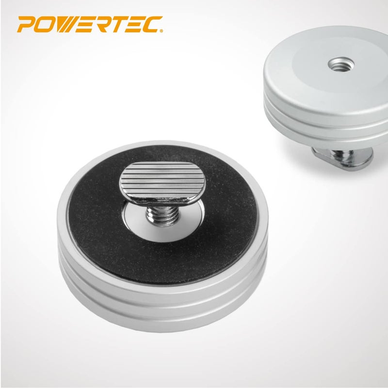 POWERTEC 71669 Round T-Track Stop for Circular and Angle Work Pieces, T Track Stop Block for T-Track Woodworking, Sanding, and Routing, 2PK - Image 3