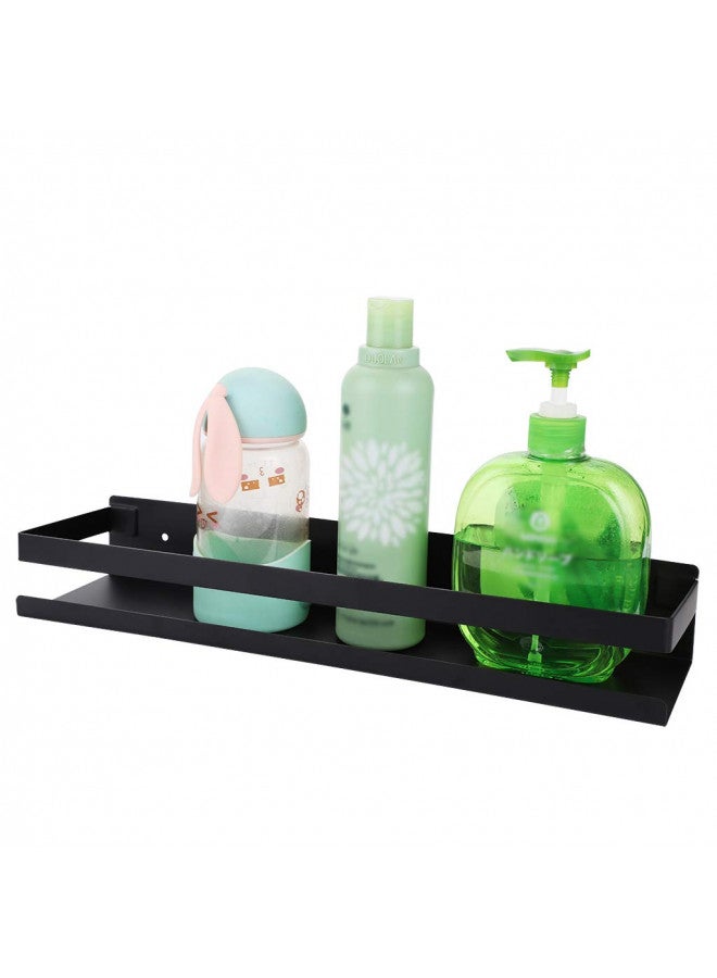 OwnMy Bathroom Shower Shelf Stainless Steel Bath Kitchen Basket Shower Caddy Rack, Rustproof Metal Bathroom Storage Floating Shelves Wall Mounted Shower Corner Rectangular Shelf - 16 Inch Black - Image 5