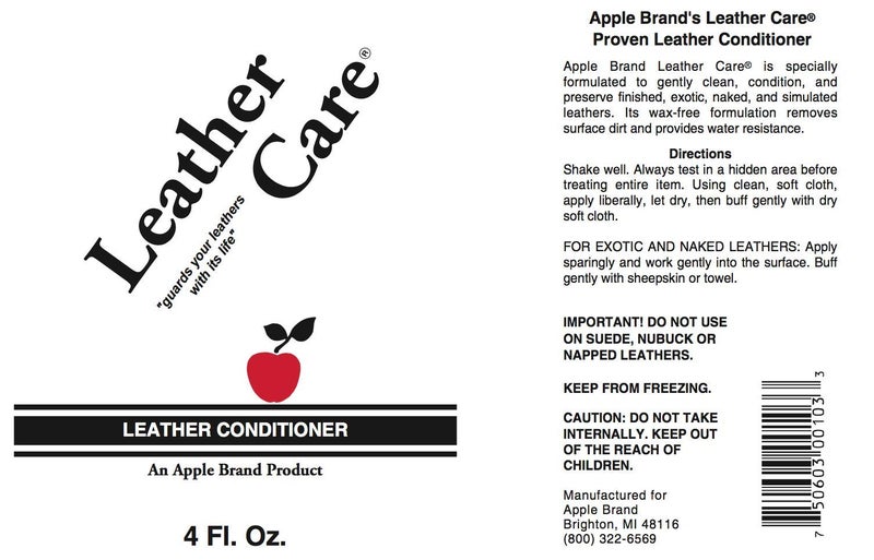 Apple Brand Wax-Free Leather Care Preservative and Conditioner - 4 Ounces - Image 2