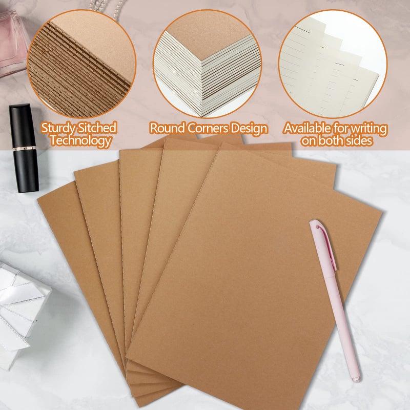 Lincia 24 Pack Large Kraft Notebooks Bulk, 8.5 x 11 Inch College Ruled A4 Subject Diary Journals Notebooks for Office Notes Writing Supplies, 60 Pages - Image 4